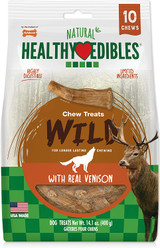 Nylabone Healthy Edibles Dog Chew Treats Wild With Real Venison Flavor 10 Chews