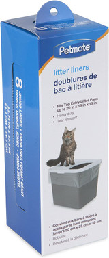 Petmate Litter Box Liners Heavy Duty For Jumbo Top-Entry Cat Litter Pans 8-Count