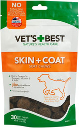 Vet's Best Skin+Coat Soft Chews Veterinarian Formulated 30-Count Soft Chews