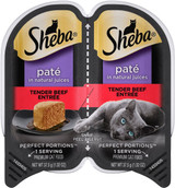 Sheba Pate In Natural Juices Tender Beef Entrée Cat Food 2-Count 1.32-ounce Cups