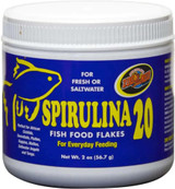 Zoo Med Spirulina 20 Fish Food Flakes Freshwater & Saltwater 2-Ounce