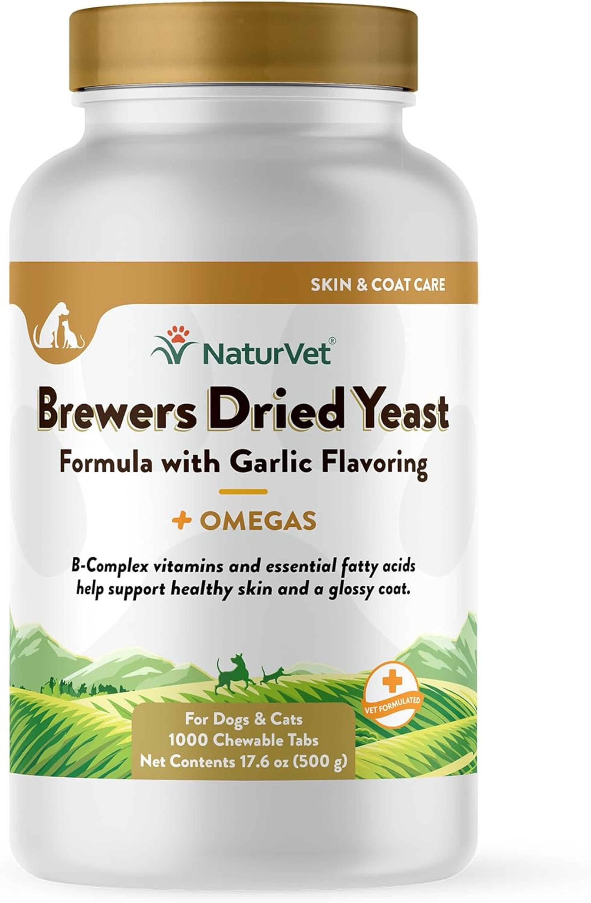 NaturVet BREWERS DRIED YEAST Garlic Flavor Plus Vitamins Dogs and Cats 500 tab - LittleFamilyMembers
