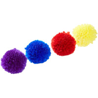 Ethical Pet Spot Wool Pom Poms 4 count  Colorful Cat Toys with Catnip