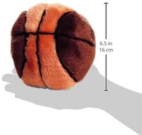 Ethical Pet Spot Plush Basketball 4.5 inch  Colorful Dog Toy with Squeaker