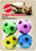 Ethical Pet Spot Sponge Soccer Balls 4 count  Colorful Interactive Cat Toys