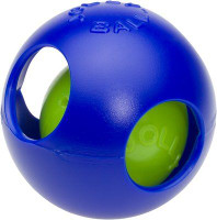 Jolly Pets Teaser Ball 8 inch Blue  Hard Plastic plus Squeaker Toy for Dogs