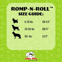 Jolly Pets Romp-n-Roll 4.5 inch Blueberry  Rubber Ball with Rope for Dogs