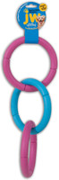 JW Pet INVINCIBLE CHAIN Three 6-inch Rings Dog Rubber Tug and Fetch Toy Large