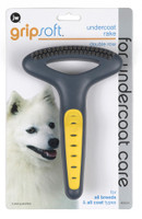 JW Pet GripSoft Double Row Undercoat Rake Rounded Coat Hair Care Dog Grooming