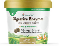 NaturVet Digestive Enzymes Plus Probiotics Soft Chew Cat 60 count