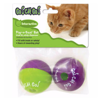 OurPets Go Cat Play N Treat Ball Twin pack Exercising Mind and Body Cat Toy