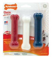 Nylabone DuraChew Bone Variety Pack Regular Size  Red White Blue  Dog Treats