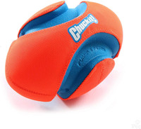 Chuckit! FUMBLE FETCH Football Shaped Durable Canvas Rubber Dog Toy 7-in SMALL