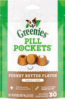 Greenies Pill Pockets Peanut Butter Tablet Size 30 count  Dog Medicine Treats