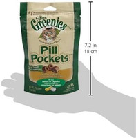 Feline Greenies Pill Pockets Salmon 45 count 1.6 oz  Cat Medicine Treats