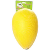 Jolly Pets Egg 8 inch Yellow  Hard Plastic Chew Toy for Small Dogs
