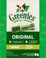 Greenies Original Teenie Size 96 count 27 oz  Dental Chew Treats for Dogs