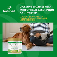 NaturVet DIGESTIVE ENZYMES PROBIOTICS Healthy Digestion for Dogs and Cats 4 oz