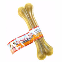 Nature's Choice Rawhide Pressed Bone 10 inch  Natural Dog Chew Toy  Loving Pet