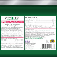 Vet's Best Natural Formula Seasonal Allergy Support for Dogs 60 Chewable Tabs