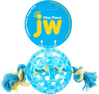 JW Pet Lattice Ball Super Tough Megalastomer Tug Fetch Chew Dog Toy Small