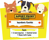 Savory Prime Pressed Bone All Natural Chewable Treat for Dogs 4.5 inch 6 pack