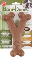 SPOT Bambones Bacon Wishbone 7 Inch Chew Toy for Dogs