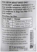 Nutri-Vet K9 Aspirin 120mg Liver Chewables for Small Dogs 100 count