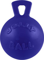 Jolly Pets Tug-N-Toss 4.5 inch Blue  Rubber Ball with Handle Chew Toy for Dogs