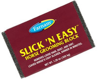 Farnam Slick 'N Easy Horse Grooming Block 1.25 oz  Removes Loose Hair/Dust/Dirt