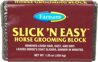 Farnam Slick 'N Easy Horse Grooming Block 1.25 oz  Removes Loose Hair/Dust/Dirt