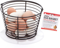 Miller Manufacturing Egg Basket Small Heavy Duty Wire Securely Welded Black