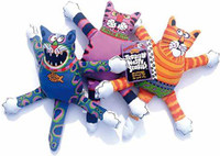 Fat Cat Terrible Nasty Scaries Mini  Assorted Squeaker Dog Toy  Colorful