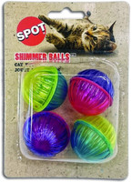 SPOT Ethical Pet 4 Plastic Shimmering Rattle Balls For Cats & Kittens