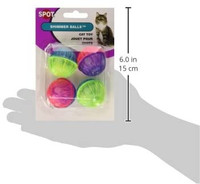 SPOT Ethical Pet 4 Plastic Shimmering Rattle Balls For Cats & Kittens
