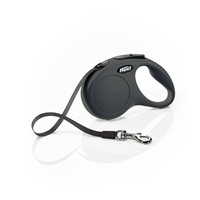 Flexi New Classic Tape Small Black  16-foot Retractable Leash for Dogs