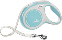 Flexi New Comfort Retractable Tape Dog Leash Small 16-Foot Blue/Grey 33-lb Dogs