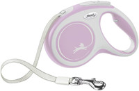 Flexi New Comfort Retractable Tape Dog Leash Medium 16-Foot Pink/Grey 55-lb. Dog