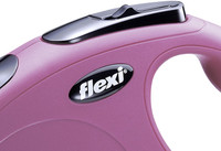 Flexi New Classic Retractable Tape Dog Leash Small 16-Foot Pink 33-lb. Dogs