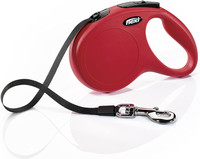 Flexi New Classic Retractable Tape Dog Leash Medium 16-Foot Red 55-lb. Dogs