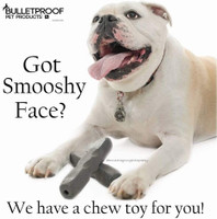 Indestructibone Short Nose Chew Toy for Smooshy Face Dogs 40-80 Pounds