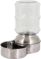 Petmate Stainless Steel Replendish Gravity Waterer Hygienic And Durable 1-Gallon