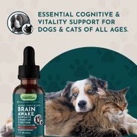 Animal Essentials Brain Awake Cognitive Support Formula For Dogs And Cats 1-Ounce
