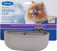 Petmate No Spill Kennel Cup Double Dinner 13-Ounces Per Side Fill From Outside