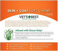 Vet's Best Skin+Coat Soft Chews Veterinarian Formulated 30-Count Soft Chews