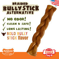 Nylabone Braided Bully Stick Alternative Large Dog Chew Bully Stick Flavor