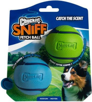ChuckIt Sniff Fetch Balls Bacon and Peanut Butter Scented For Medium Dogs 2-Pack