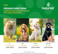 NaturVet Digestive Enzymes Plus Pre & Probiotics for Dogs 120 Soft Chews