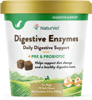 NaturVet Digestive Enzymes Plus Pre & Probiotics for Dogs 70 Soft Chews