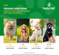 NaturVet Digestive Enzymes Plus Pre & Probiotics for Dogs 70 Soft Chews